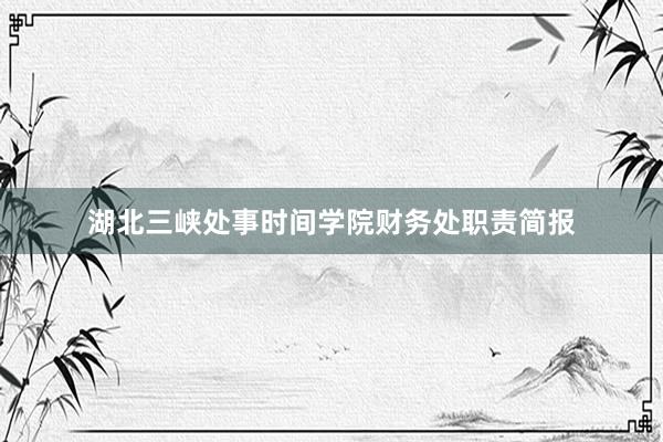湖北三峡处事时间学院财务处职责简报